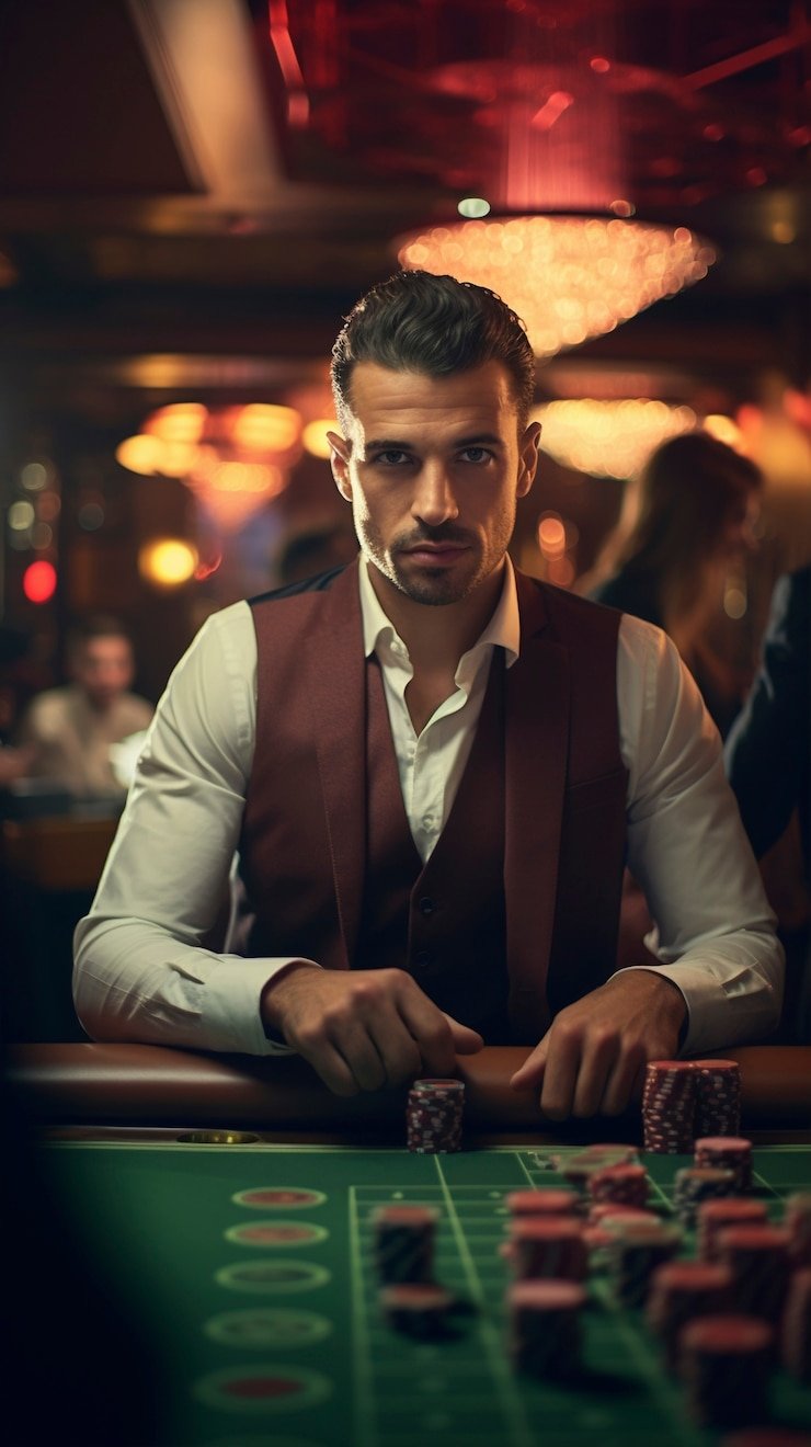 Meja Caribbean Stud Poker live-dealer di platform nabung 77